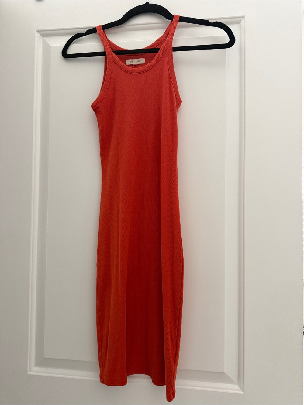 Women’s Madewell Sleeveless orange ribbed tank Dress